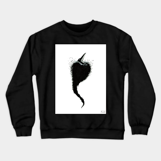 Screaming Inky Bird Crewneck Sweatshirt by MaiaAlexandraW